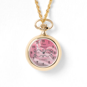 Reloj De Pulsera Rosa rosa reciente: feliz retiro por la mañana