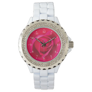 Reloj De Pulsera Rosa rosa rojo romántico v2
