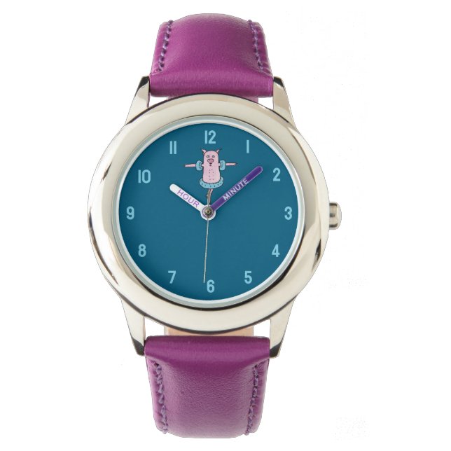 Reloj De Pulsera Rosa Schwein geht schwimmen (Anverso)