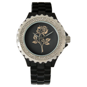 Reloj De Pulsera Rosa simple de oro