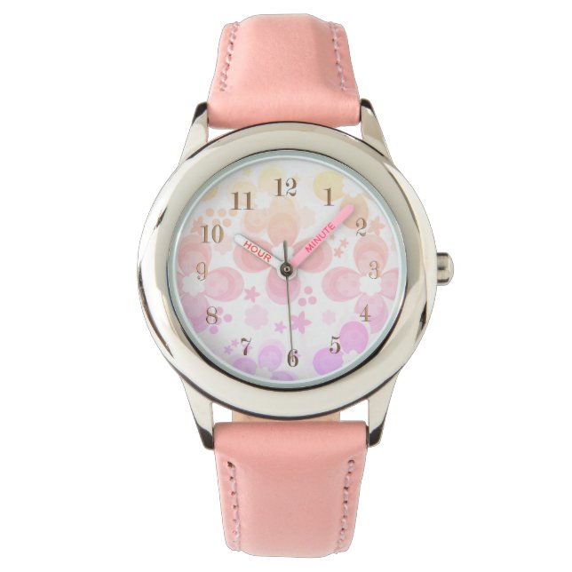 Reloj De Pulsera Rosa, turquesa, floral (Anverso)