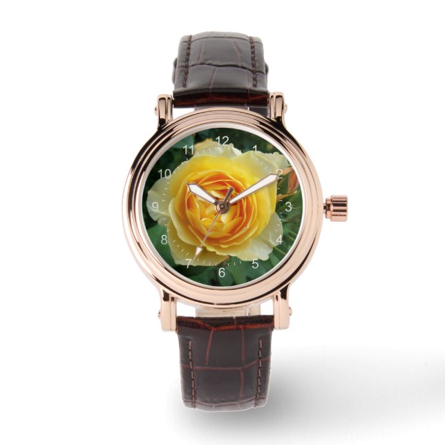 Reloj De Pulsera rosa y rosebudo (Anverso)