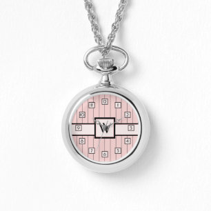Reloj De Pulsera Rosado con Black Pinstripes Watch