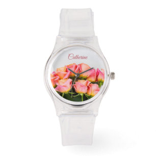 Reloj De Pulsera Rosas de nombres personalizados