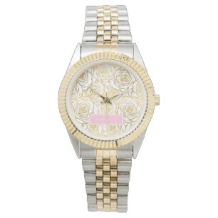 Reloj De Pulsera Rosas de oro con rosa