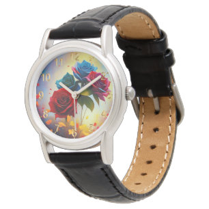 Reloj De Pulsera Rosas De Tres Colores El Día Del Otoño,
