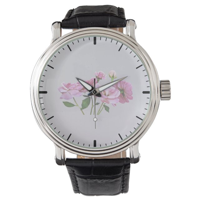 Reloj De Pulsera Rosas en miniatura rosa (Anverso)