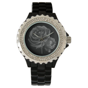 Reloj De Pulsera Rosas góticos roánticos negros