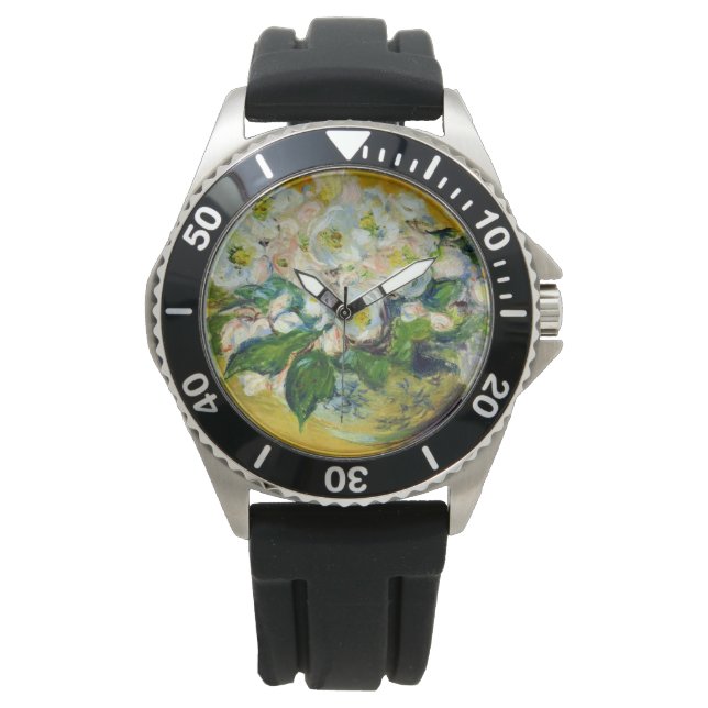 Reloj De Pulsera Rosas navidades (por Claude Monet) (Anverso)