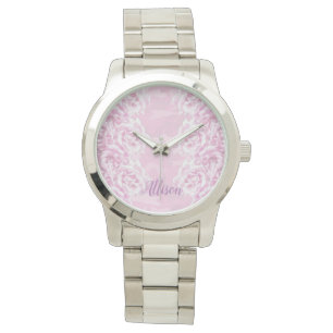 Reloj De Pulsera Rosas rosa pálido románticas en camuflaje rosa