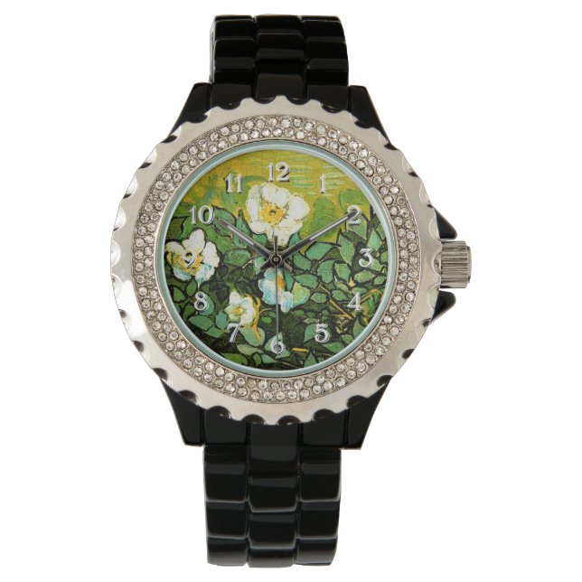 Reloj De Pulsera Rosas silvestres, famosa pintura de Van Gogh (Anverso)