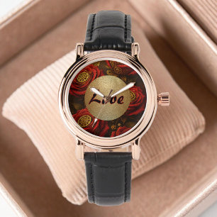Reloj De Pulsera Rosas Steampunk de Lujo Románticas Engranajes Dora