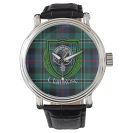 Reloj De Pulsera Rose Scottish Clan Tartan & Crest