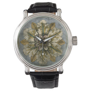 Reloj De Pulsera Rosette de máscara decorativa en fondo gris