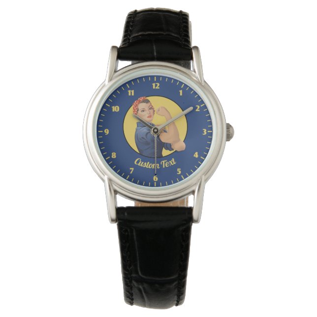 Reloj De Pulsera Rosie the Riveter Large Clock (Anverso)
