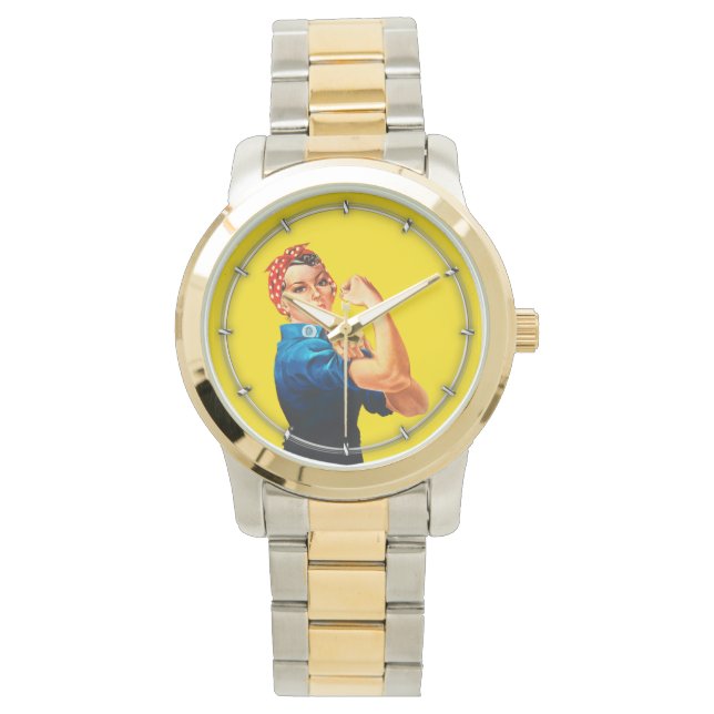 Reloj De Pulsera Rosie The Riveter Retro Design Style (Anverso)
