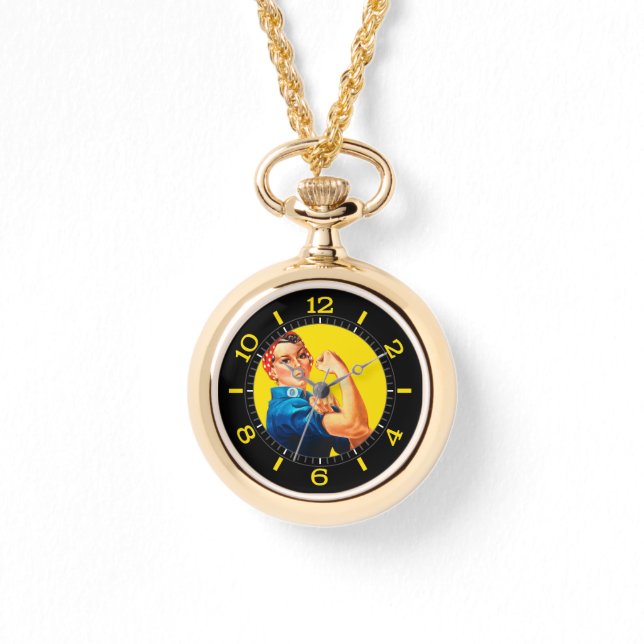 Reloj De Pulsera Rosie The Riveter Retro Design Style Dial (Anverso)