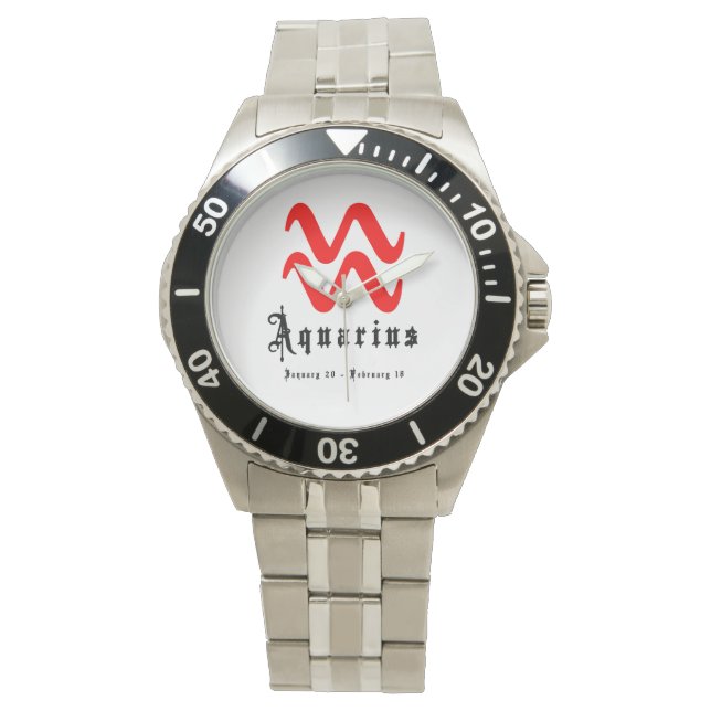 Reloj De Pulsera Rótulo Aquarius Astrología Zodiac (Anverso)