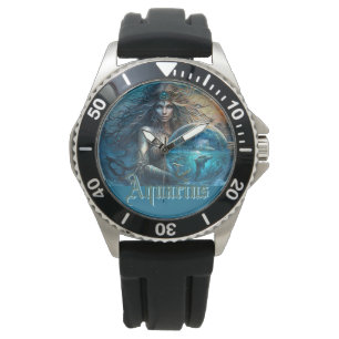 Reloj De Pulsera Rótulo Aquarius Zodiac