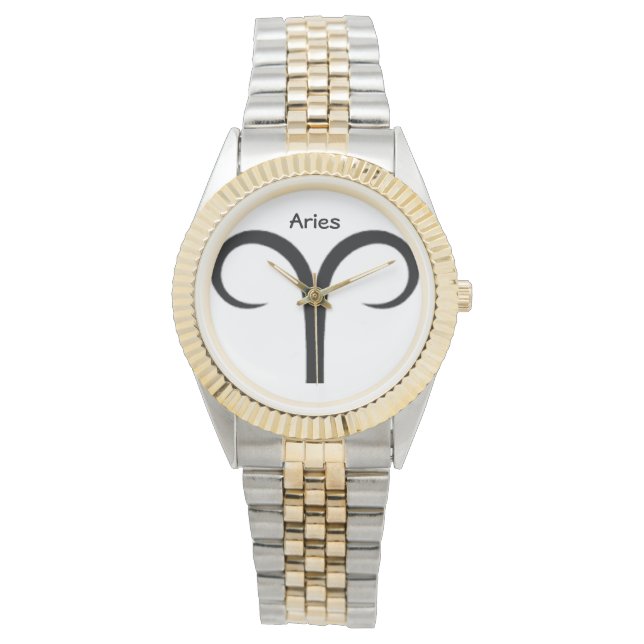 Reloj De Pulsera Rótulo Aries de los Zodiac Watches. (Anverso)