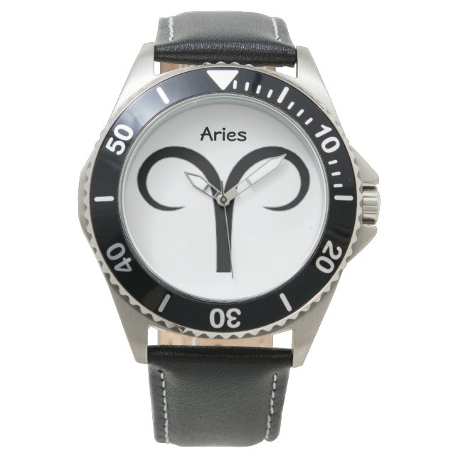 Reloj De Pulsera Rótulo Aries de los Zodiac Watches. (Anverso)