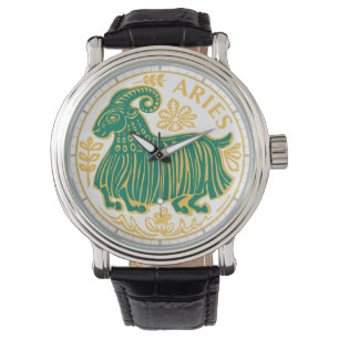 Reloj De Pulsera Rótulo Aries del Zodiac