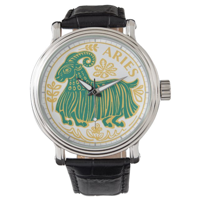 Reloj De Pulsera Rótulo Aries del Zodiac (Anverso)