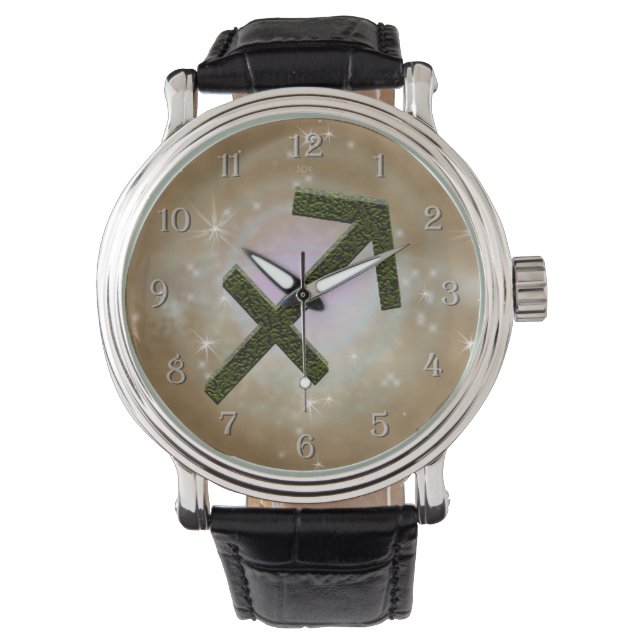 Reloj De Pulsera Rótulo Astrológico Sagittarius Zodiac (Anverso)