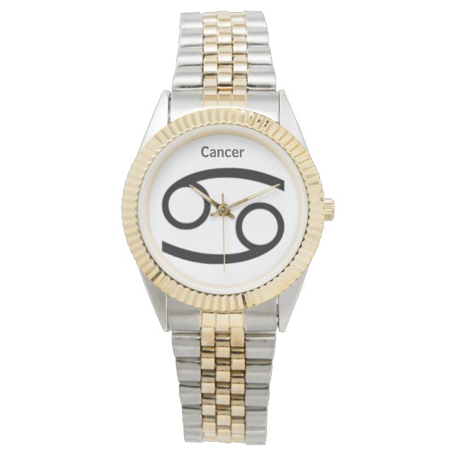 Reloj De Pulsera Rótulo de cáncer del Zodiaco. Mens Watches. (Anverso)