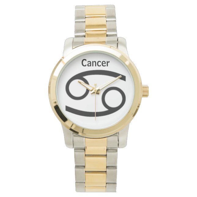 Reloj De Pulsera Rótulo de cáncer del Zodiaco. Mens Watches. (Anverso)