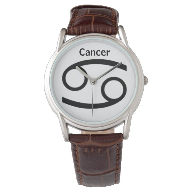 Reloj De Pulsera Rótulo de cáncer del Zodiaco. Mens Watches. (Anverso)