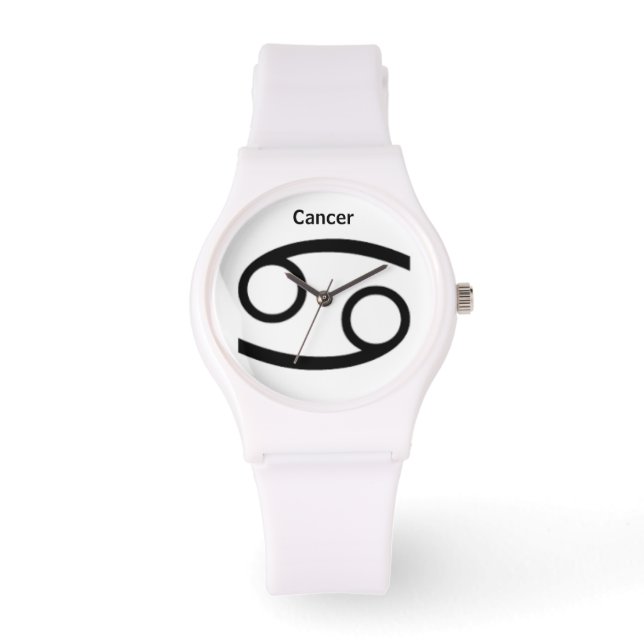 Reloj De Pulsera Rótulo de cáncer del Zodiaco. Mens Watches. (Anverso)