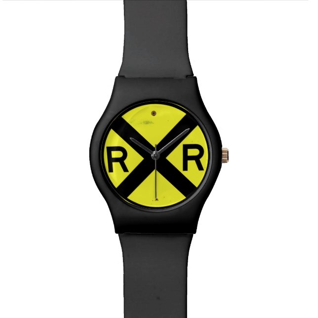 Reloj De Pulsera Rótulo de la travesía de ferrocarril (De cerca)