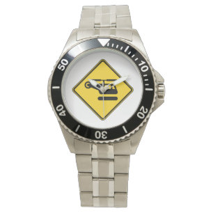 Reloj De Pulsera Rótulo del helicóptero de precaución