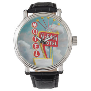 Reloj De Pulsera Rótulo del motel del día de fiesta