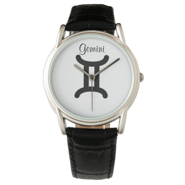 Reloj De Pulsera Rótulo Gemini de los Zodiac Mens Watches. (Anverso)