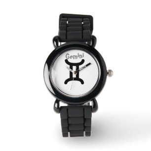 Reloj De Pulsera Rótulo Gemini del Zodiac. Los Niños Miran.