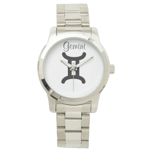 Reloj De Pulsera Rótulo Gemini del Zodiac. Señoras de observación. (Anverso)