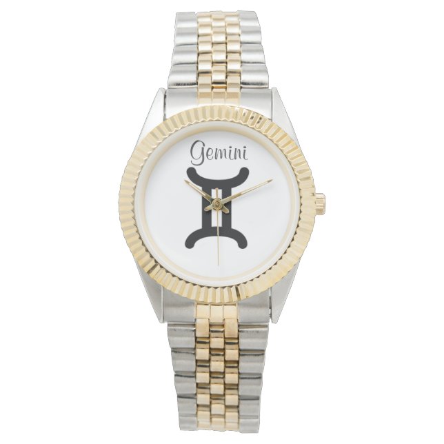Reloj De Pulsera Rótulo Gemini del Zodiac. Señoras de observación. (Anverso)