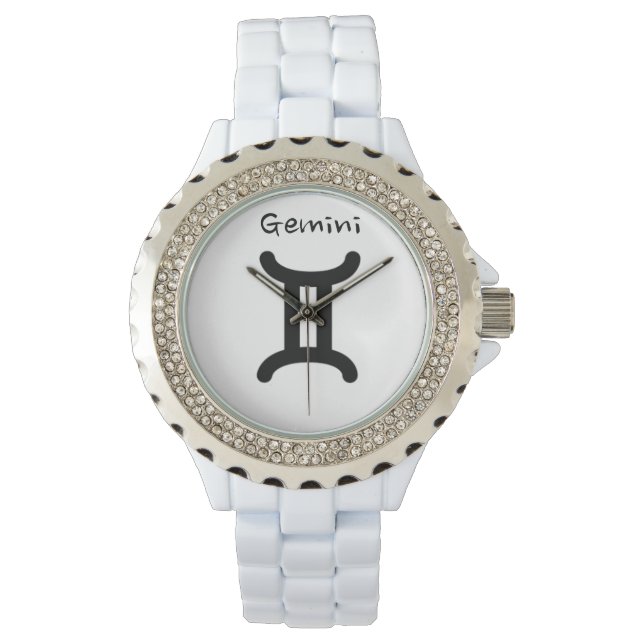Reloj De Pulsera Rótulo Gemini del Zodiac. Señoras de observación. (Anverso)