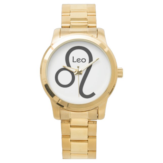 Reloj De Pulsera Rótulo Leo del Zodiac. Mens Watches. (Anverso)