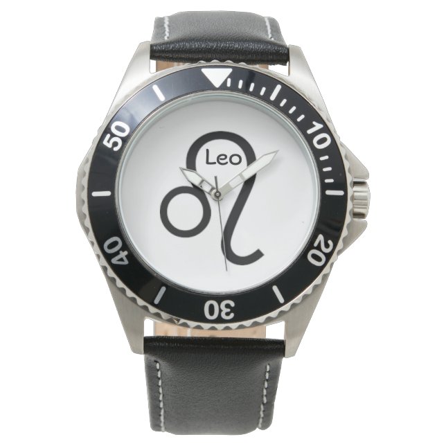 Reloj De Pulsera Rótulo Leo del Zodiac. Mens Watches. (Anverso)