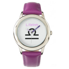 Reloj De Pulsera Rótulo Libra del Zodiac. Niños Mirando.