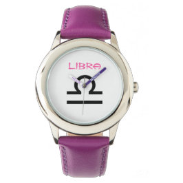 Reloj De Pulsera Rótulo Libra del Zodiac. Niños Mirando.