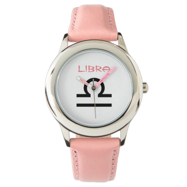 Reloj De Pulsera Rótulo Libra del Zodiac. Niños Mirando. (Anverso)