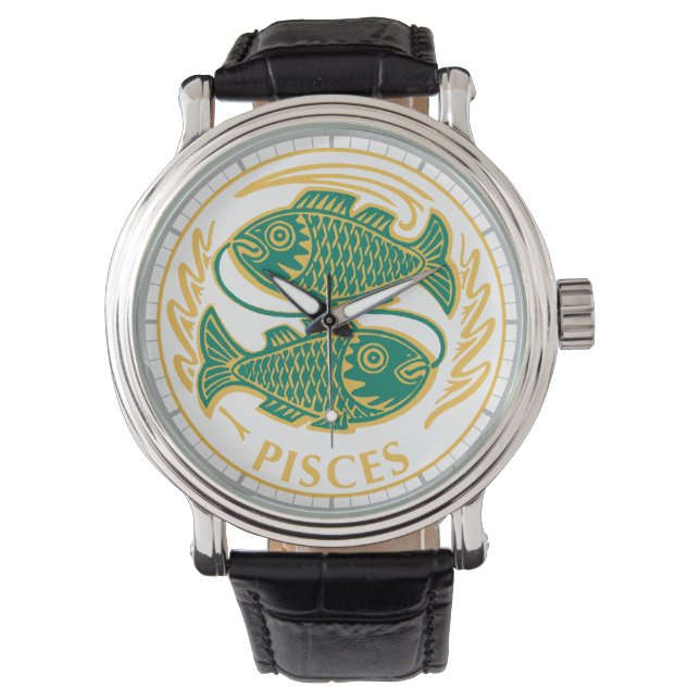 Reloj De Pulsera Rótulo Pisces de Zodiac (Anverso)