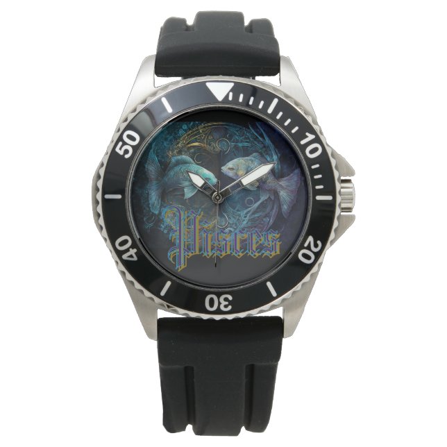 Reloj De Pulsera Rótulo Pisces Zodiac (Anverso)