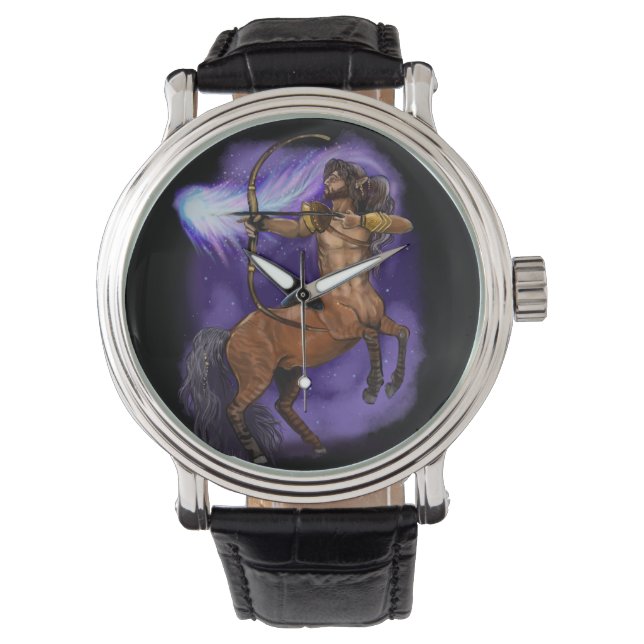 Reloj De Pulsera Rótulo Sagittarius Zodiac (Anverso)