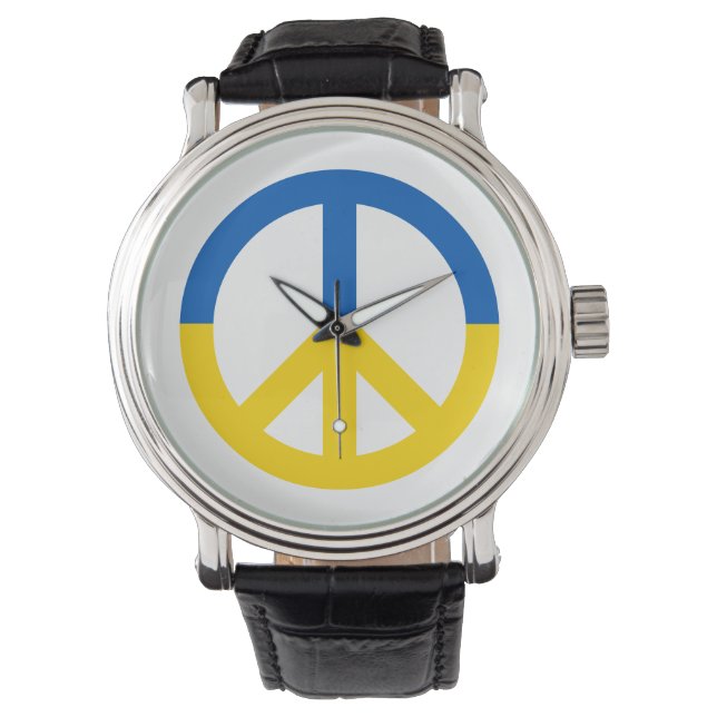 Reloj De Pulsera Rótulo símbolo de la paz de la bandera azul de Ucr (Anverso)