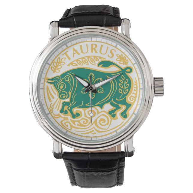 Reloj De Pulsera Rótulo Tauro del Zodiac (Anverso)